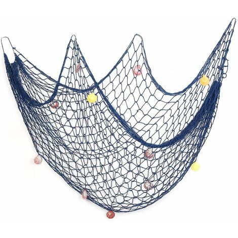 Welltobuy Rete da Pesca Decorazione da Parete in Stile mediterraneo con Conchiglie Rete da Pesca Decorativa per Oggetti darredo per la Fotografia Domestica 