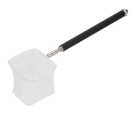Rete da pesca per gamberetti, retino per acquario, retino da pesca portatile, mini rete da pesca regolabile con asta telescopica e manico (rete quadrata nera)