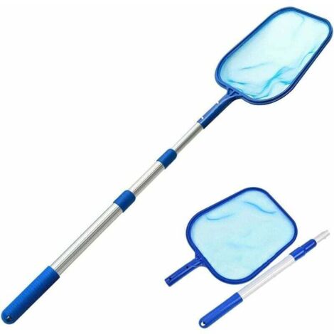 Rete da skimmer per piscina da 150 cm con manico telescopico da 104 cm, rete professionale a maglia fine per la pulizia di piscine, spa, laghetti e fontane.
