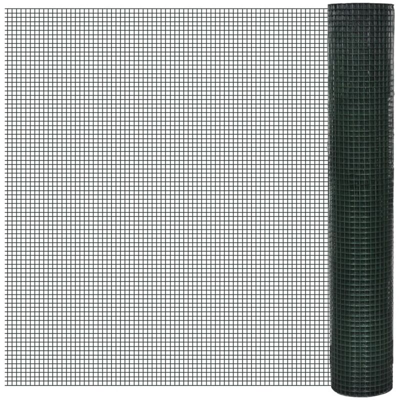 Recinzione in Rete per Pollaio Rivestita in pvc 10x1 m Verde Vidaxl 8937