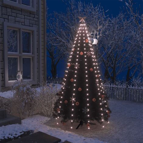 Albero di Natale Innevato con base tronco e luci led Marmolada in PE  Effetto Real Touch + PVC + Flock / 250 cm
