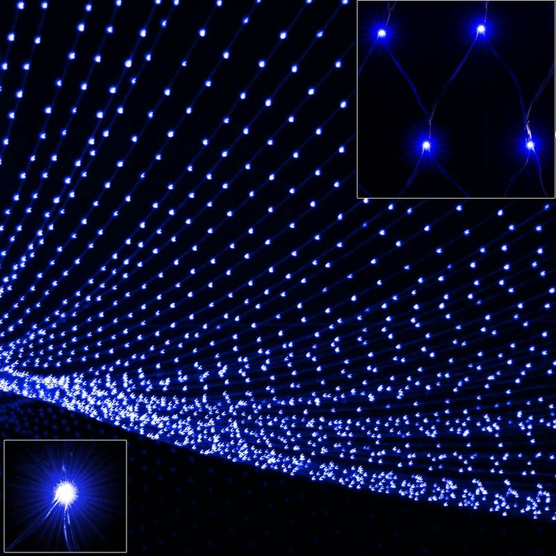 Image of Luci led decorative catena luminosa led cascata luminosa interno sterno stringa Lichternetz 100 led blau (de)