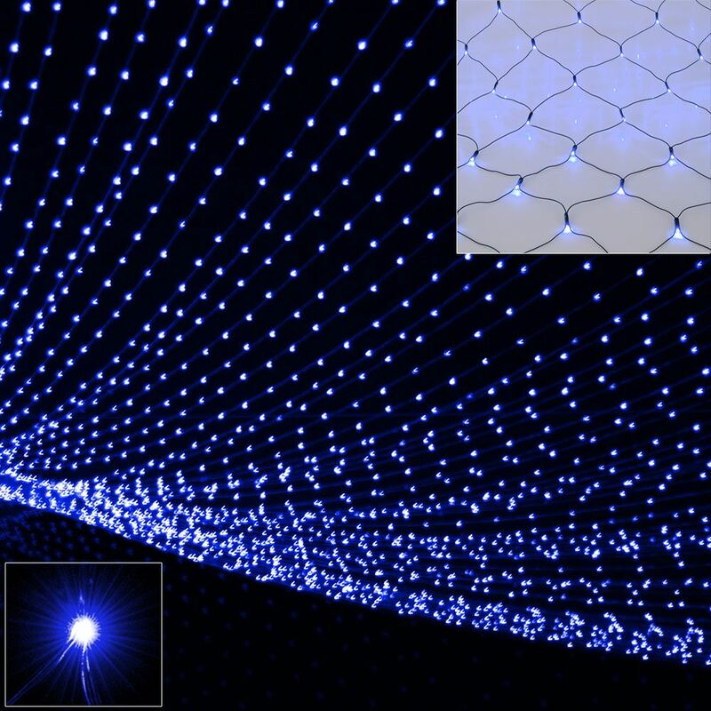 Image of Luci led decorative catena luminosa led cascata luminosa interno sterno stringa Lichternetz 160 led blau (de)