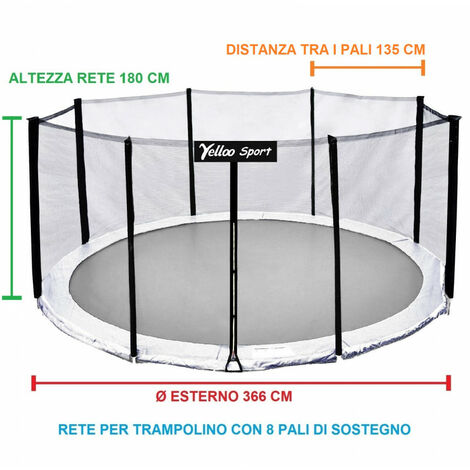 182 cm Rete Sostitutiva per trampolini 243 cm Greenbay 396 cm 304 cm 365 cm 426 cm 
