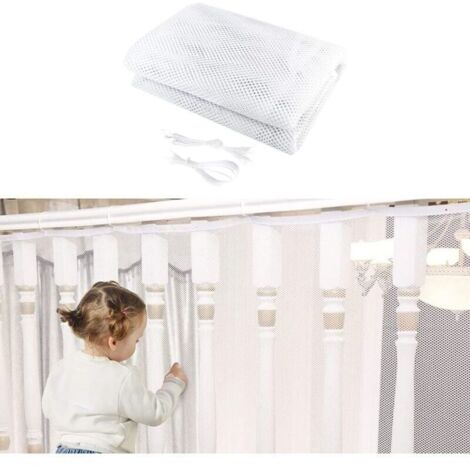 Rete di sicurezza per scale, bianca, per la protezione dei bambini, anticaduta, resistente e facile da installare.