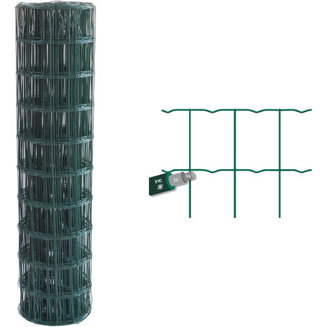 Rete elettrosaldata per recinzione in metallo, maglia rettangolare 100 x 75 mm -25 mt h 150 cm