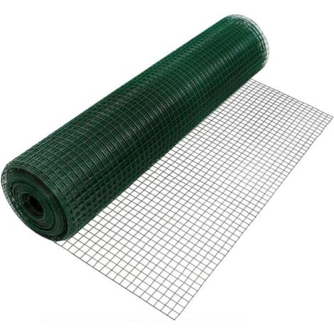 Rete elettrosaldata plastificata in filo zincato per recinzione in metallo -13 x 13 (1.20) mm / 10 mt h 50 cm
