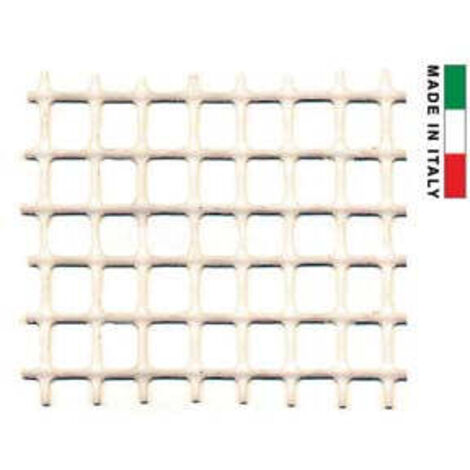 Rete in plastica quadra - maglia 10x10 - h 100 cm - rotolo da 50 mt - Colore: Bianca