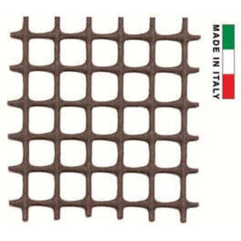 Rete In Plastica Quadra Marrone Mm.10X10 - maglia mm.10x10, altezza cm.100