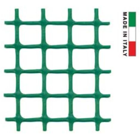 Rete plastica verde maglia quadrata plastificata 20x20 mm rotolo 1x5 mt