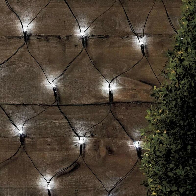 Image of Rete luci di Natale esterno decorativa 50 led energia solare batteria lunga durata pannello Colore: Bianco