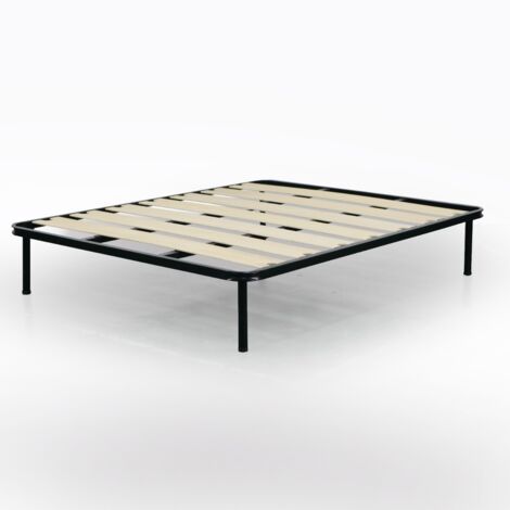 RETE MATRIMONIALE 160X190 IN METALLO NERO CON 7 DOGHE
