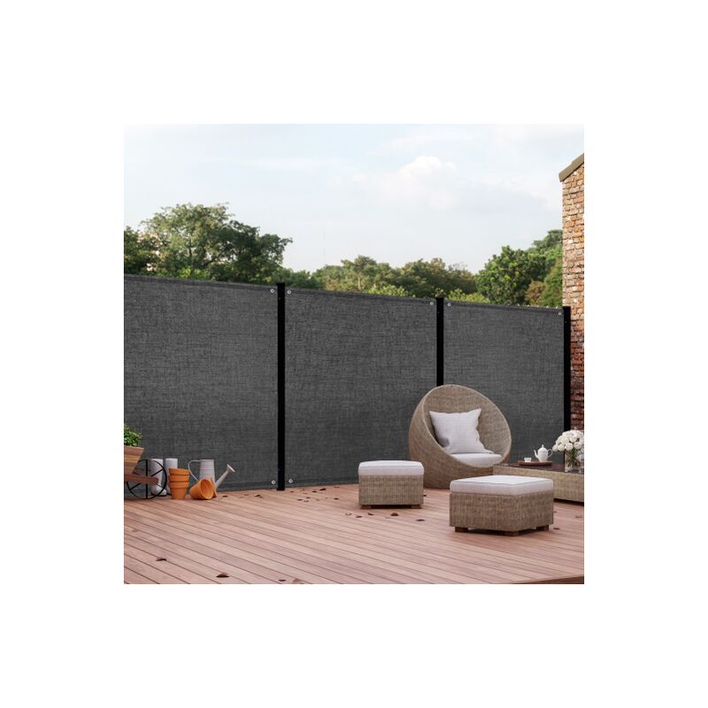 Vela Ombreggiante Rettangolare 150 x 170 cm Rettangolare Traspirante Telo Frangivista Recinzione Giardino Protezione UV 98% Installazione Facile per Arredo Esterno, Giardino, Color Crema