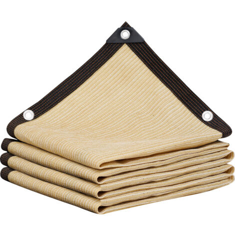 Rete ombreggiante con occhielli, telo ombreggiante a vela UV, telo ombreggiante a vela rettangolare, per pergolato, fiori, patio, prato, esterno, beige, 3×6 m