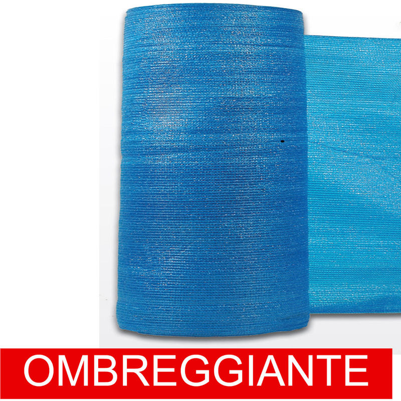 Rete Ombreggiante Ombra Telo Blu Frangisole Frangivista Recinzione H 200cm x50mt STI