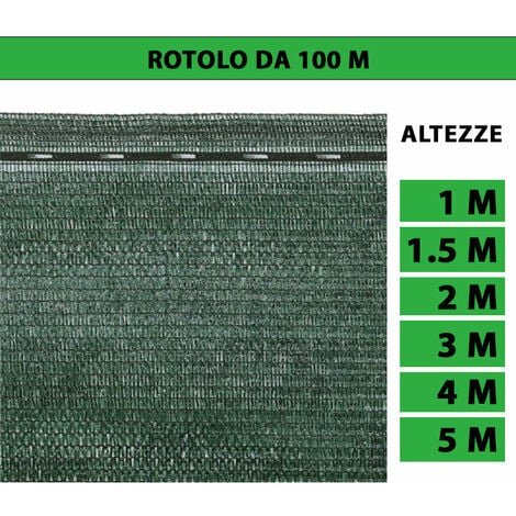 Intrecci Rete Ombreggiante Verde H100 H200 Lunghezza 30 Metri, Telo  Ombreggiante Rotolo Verde per Recinzione Esterno Copertura Oscurante Ombra  per