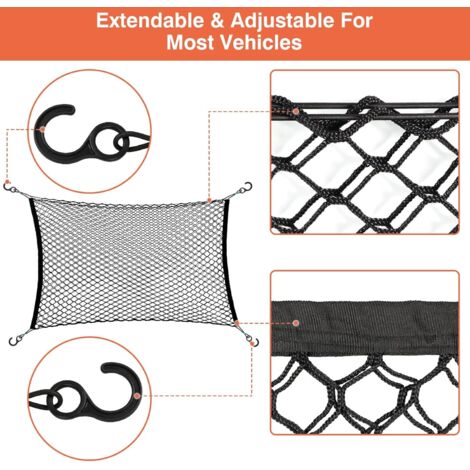 Rete per bagagliaio auto a doppio strato, trasportino portatile per cani, rete di separazione universale per auto per cani e gatti, 120x90 cm