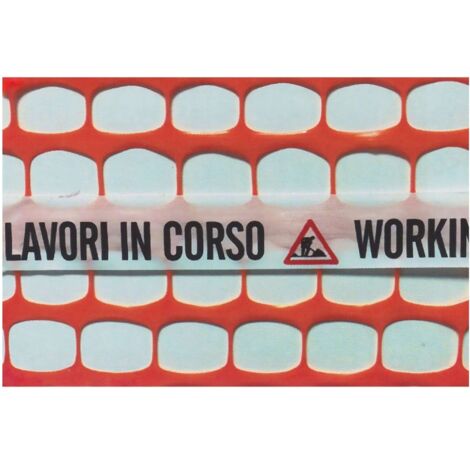 RETE PER CANTIERE MT.50 REDIL PLUS FASCIA LAVORI IN CORSO col. Arancio H. cm. 100 50 MT