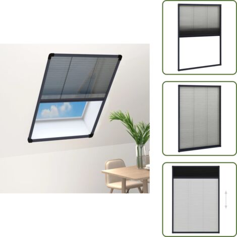 Rete per finestre - vidaXL Zanzariera Plissettata Finestre Alluminio Antracite 80x120 cm - Schermo antizanzare