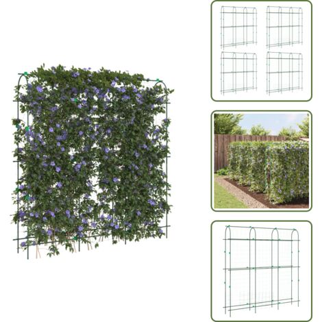 Rete per piante - vidaXL Tralicci Giardino per Piante Rampicanti 4pz Telaio a U Acciaio - Graticcio per piante
