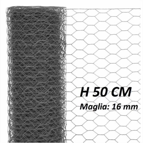 Rete per Recinzioni Tripla mt.50 Maglia mm.16 Ø Filo mm.0,70-H cm.50