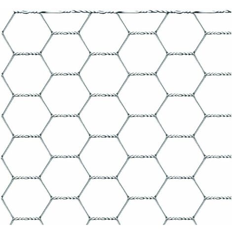 Confine Rete per Recinzione Filo zincato maglie esagonali 25 mm Ø filo 0,70  mm H 150 cm Lunghezza 50 mt