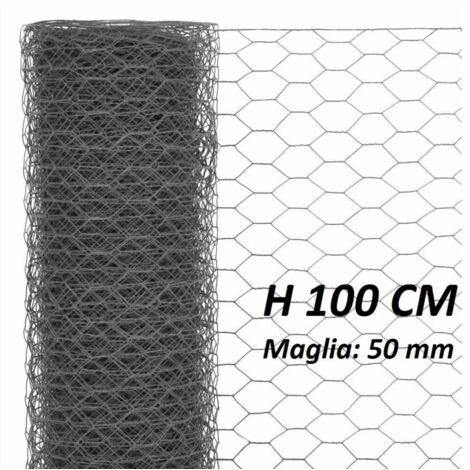 Rete per Recinzioni Tripla mt.50 Maglia mm.50 Ø Filo mm.0,90-H cm.100