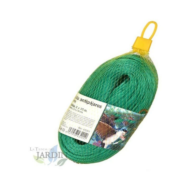 Rete anti-uccelli verde per proteggere i frutti e i semi, 2 x 10 m, quadrati 18 cm