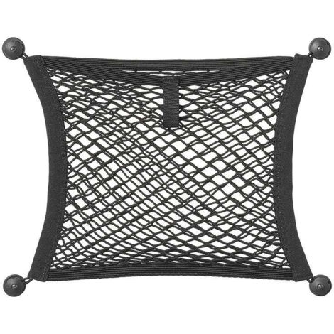 Rete portaoggetti elastica doppia 40 x 34 cm con autoadesiva e fissaggio a vite