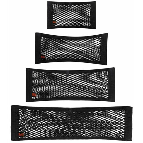 Rete portaoggetti per auto Black & Decker Nero 40/50/60/80 x 25 cm 4 Pezzi