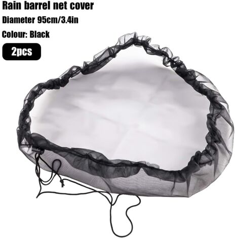 Rete protettiva per serbatoio dell'acqua piovana, 2 pezzi, per barile dell'acqua piovana, 95 cm, antipolvere, antifoglie, antizanzare