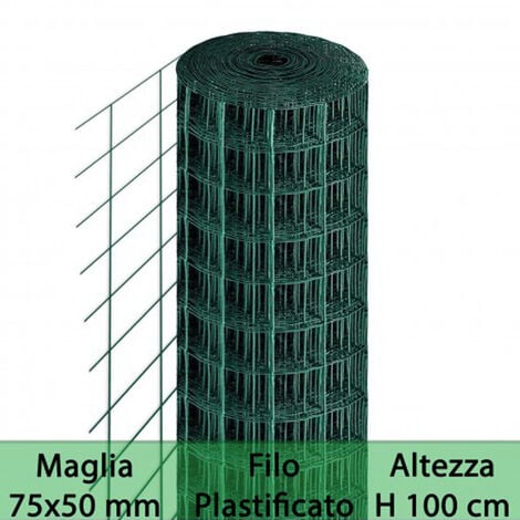 1PZ Rete recinzione elettrosaldata zincata plastificata MM 50X100 H 60CM  25MT