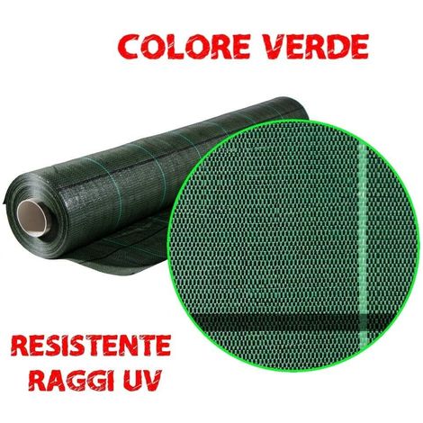 RETE TELO PACCIAMATURA 1,65x10 metri VERDE ANTI RADICE ANTI ALGA PER ERBACCE ORTO ED EDILIZIA