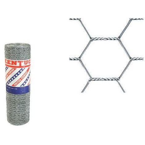 DEFIBRICO Rete Metallica Esagonale Tripla Torsione Zincata Kentucky H 50 cm Rotolo 10 mt Ø 0,8 mm