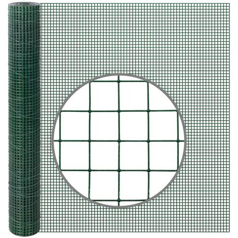 Rete ZINCATA E PLASTICATA VERDE 10MT - maglia 12x12mm - H100 - IN ROTOLO