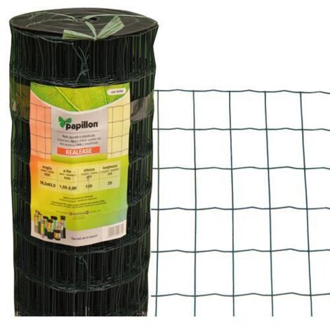 RETE Zincata PLASTICATA SGS PAPILLON mod. RELEASE 76X63 mm H180 cm Rotolo 25 mt