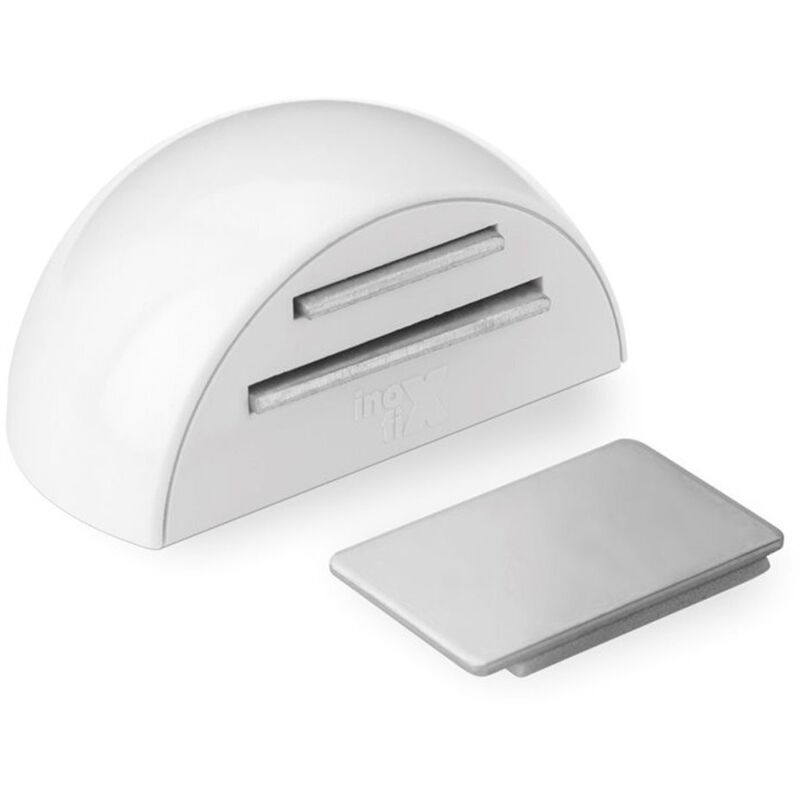Inofix - Retenedor De Puerta Magnético Madera 24x48x31mm Adhesivo Blanco