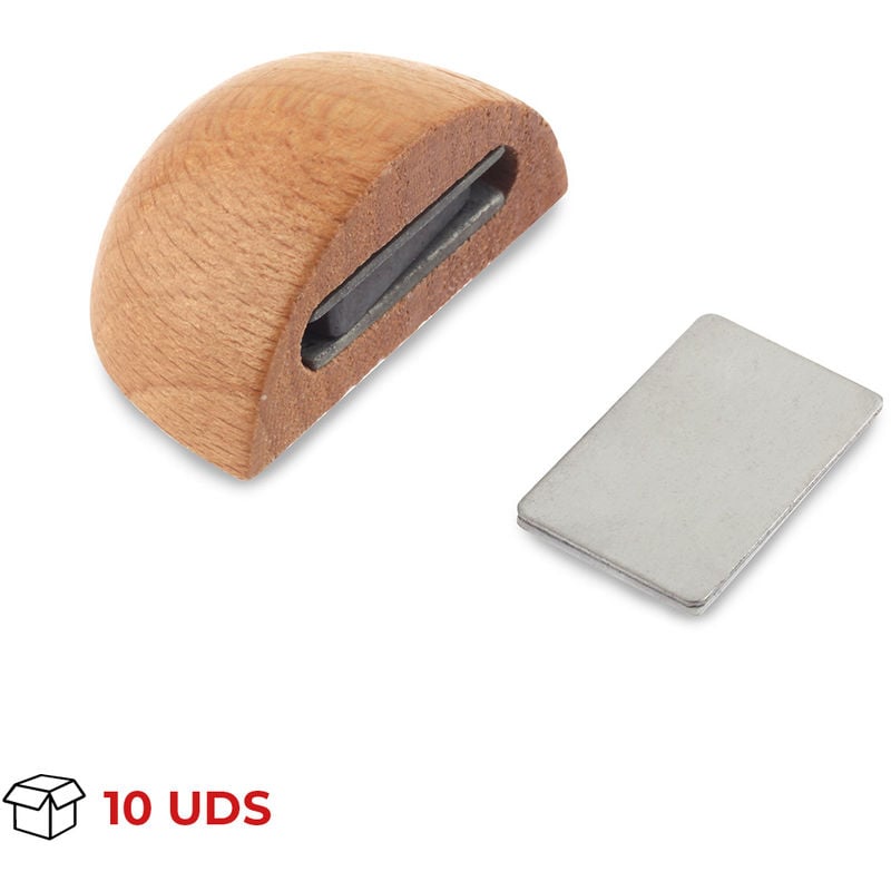 

REI - Retenedor de Puerta | Estilo Funcional | Protege Paredes y Puertas Frente a Impactos | Fabricado en Haya | Acabado en Haya Laca Transparente |