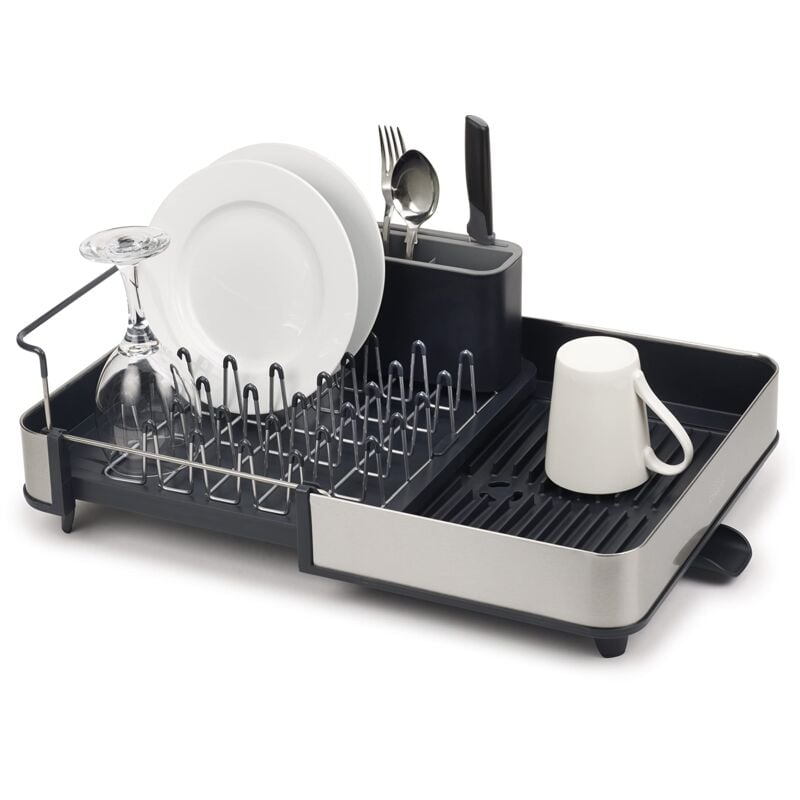 Rethink Your Sink - set d'égouttoir à vaisselle extensible et distributeur de savon en en acier inoxydable