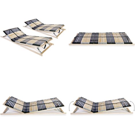 Reti a Doghe 2 pz 7 Zone con 42 Doghe in Legno 90x200 cm - Letto a doghe - Doghe in legno