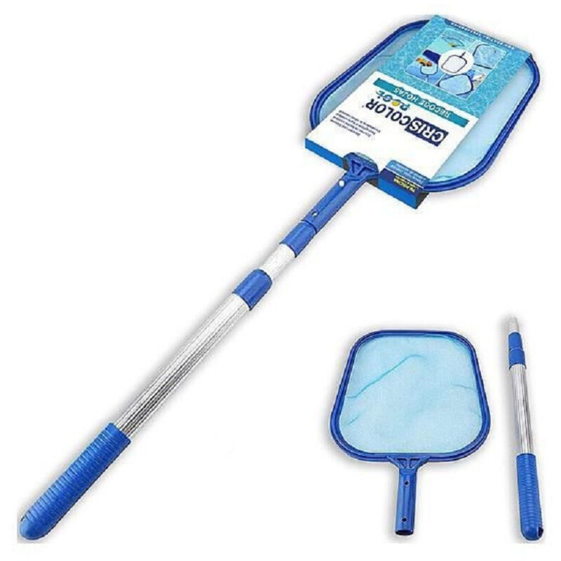 Trade Shop - Retino Raccogli Foglie Con Asta Telescopica Da 135 Cm Per Pulizia Piscina 42389 -