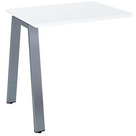 Retour bureau blanc 80 x 60 cm, piétement métal aluminium – Arch - Maxiburo