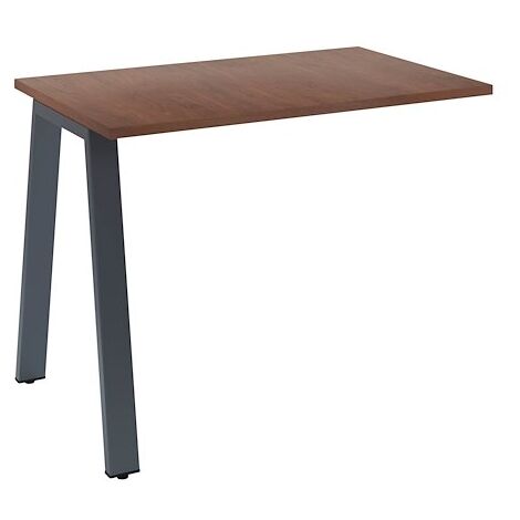Retour bureau manager noyer 100 x 80 cm, piétement métal anthracite - Arch - Maxiburo