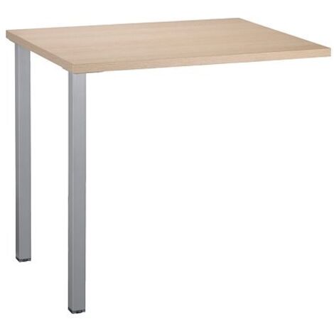 Retour bureau suspendu L 80 x P 60 cm plateau chêne clair piétement aluminium - Practica - Maxiburo
