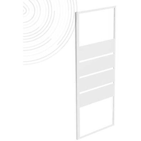 Retour fixe pour porte pivotante et coulissante ERIS 2 - profilés blancs - L 80 x H 190 cm - ONDEE By Ayor