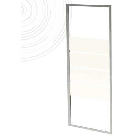 Retour fixe pour porte pivotante et coulissante ERIS 2 - profilés chromés - L 80 x H 190 cm - ONDEE By Ayor