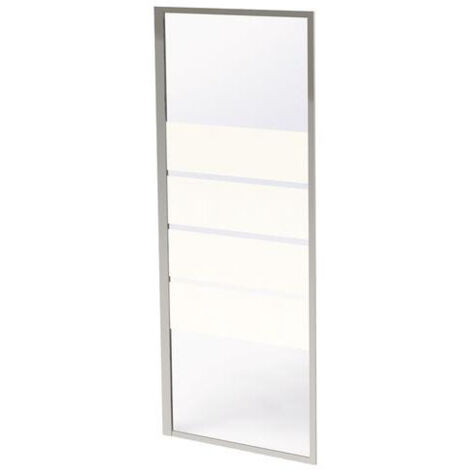 Retour fixe pour porte pivotante et coulissante ERIS 2 - profilés chromés - L 90 x H 190 cm - ONDEE By Ayor