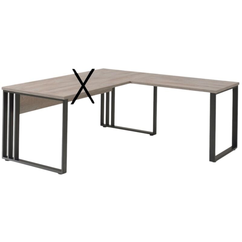 Retour pour bureau de la collection YUKON coloris chêne brut et pieds métalliques noirs