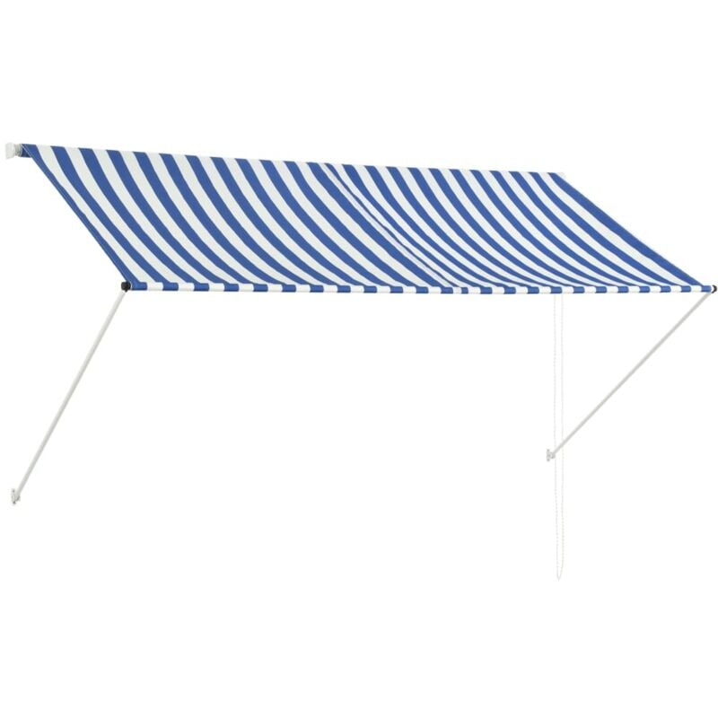 Vidaxl - Retractable Awning 250x150 cm Blue and White