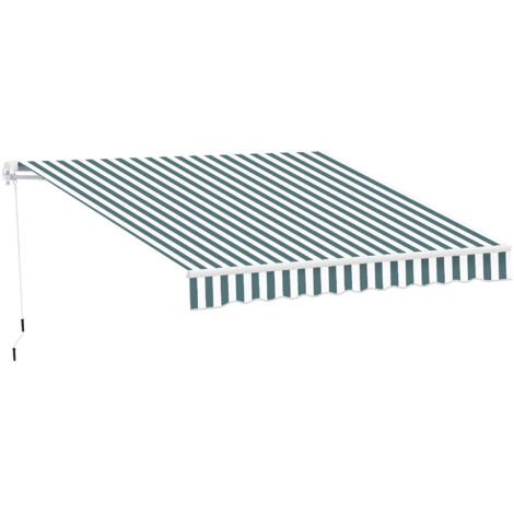 Retractable Awning, 2.5x2 m-Dark Green/White